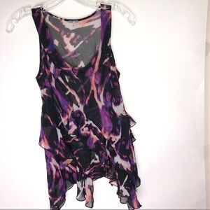 Charlotte Russe Sheer Purple Black‎ Tank Top XS